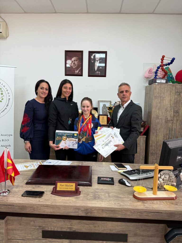Gostivar Merkezli Mustafa Kemal Atatürk İlkokulu öğrencisi Anue Elezi, Karate’de ödüle doymuyor