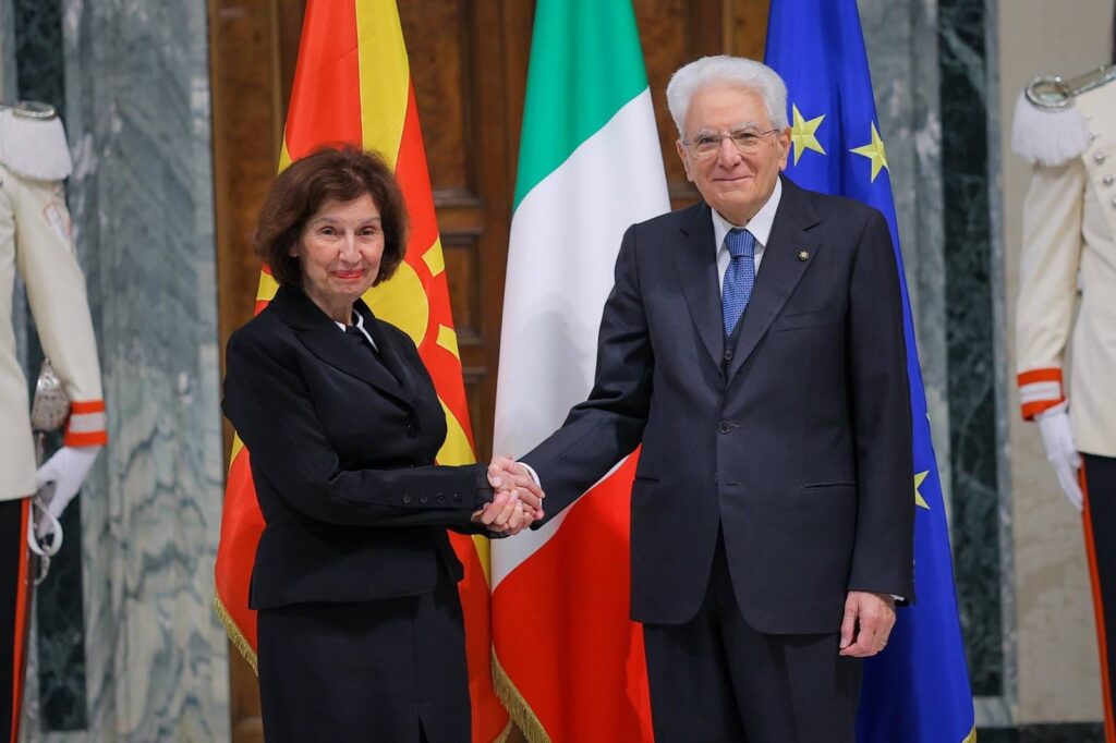 Cumhurbaşkanı Davkova İtalya Cumhurbaşkanı Mattarella ile görüştü