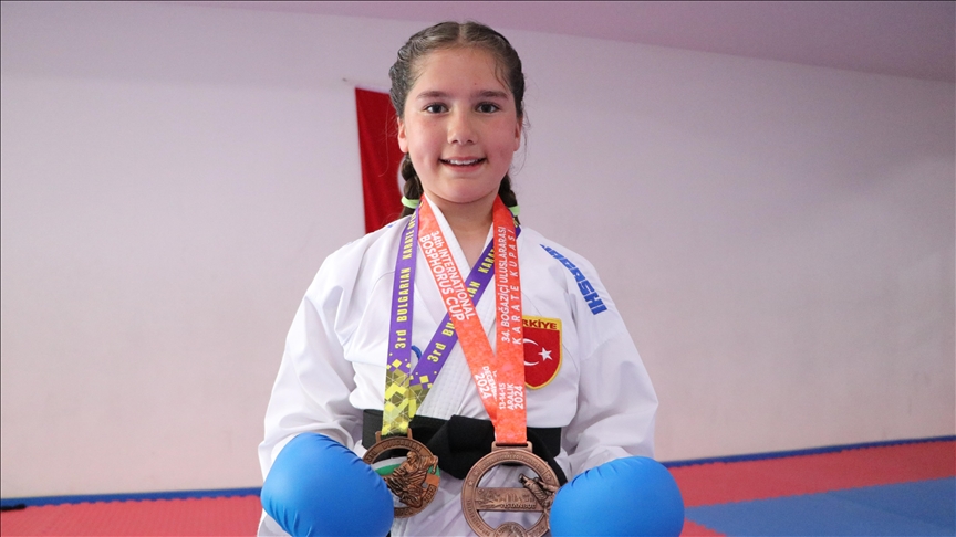 Minik karateci Elis Lina Yılmaz’ın hedefi Balkan Şampiyonası’nda madalya