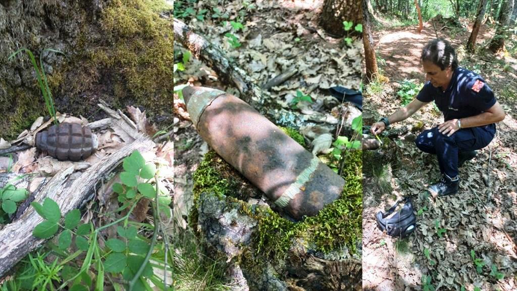 I. Dünya Savaşı’ndan kalma 75 mm’lik top mermisi ve el bombası bulundu