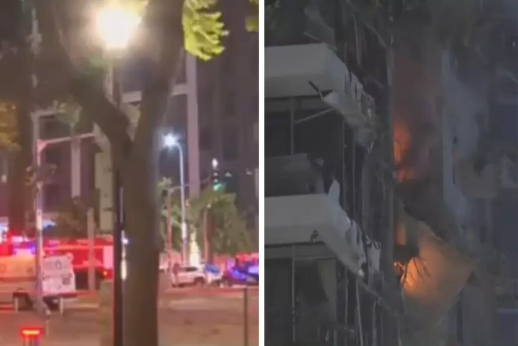 Tel Aviv’de İran’ın vurduğu binada yangın çıktı