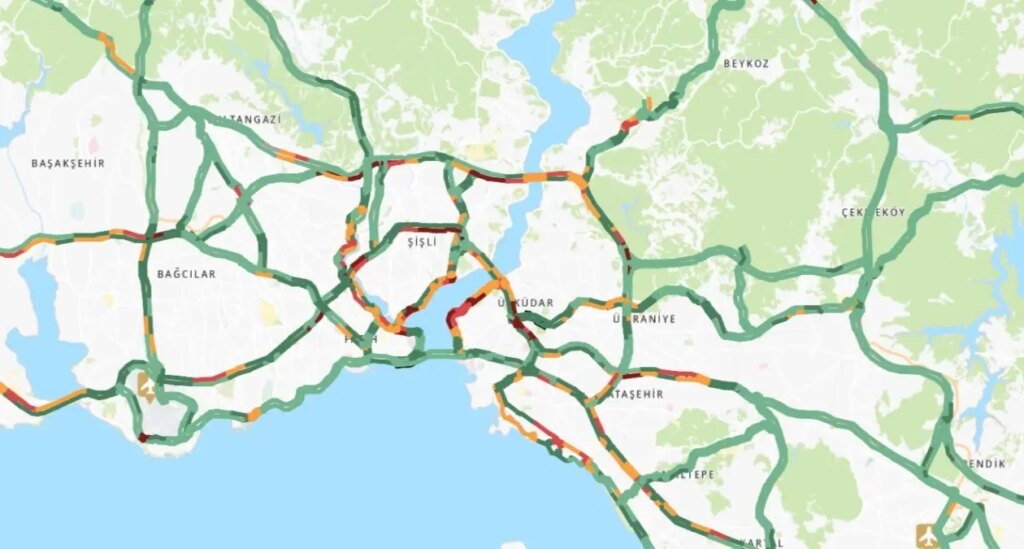 Trafik durumu haritası (CANLI) 1 Haziran İstanbul’da trafik yoğunluğu yüzde kaç?