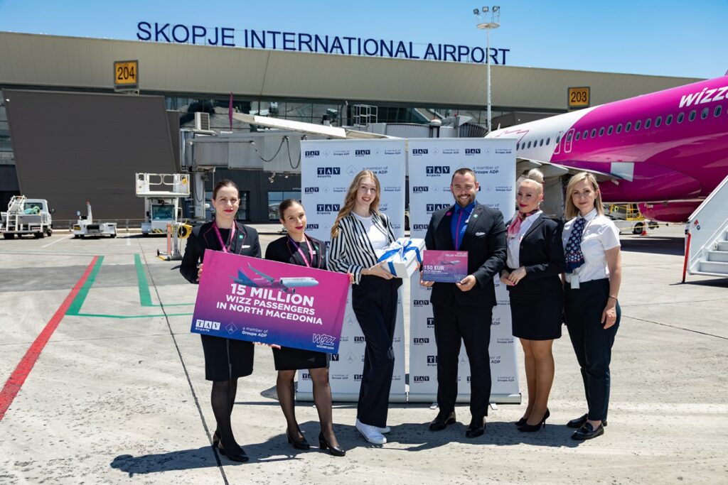 TAV Makedonya: “Wizz Air ile başarılı ortaklığımız ülkeye 15 milyonuncu yolcuyu getirdi”