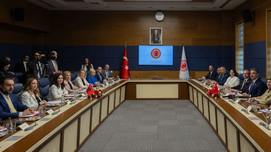 Arnavutluk Meclisi Başkanı Spiropali, TBMM Adalet Komisyonu Başkanı Yüksel ile görüştü