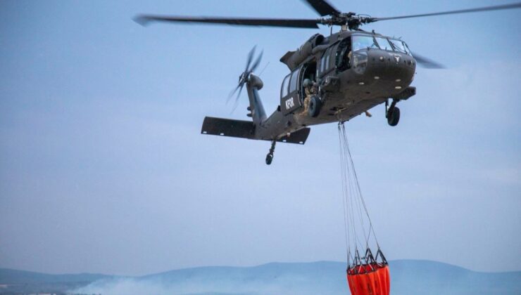 KFOR’dan Kosova’daki yangın söndürme çalışmalarına helikopter desteği