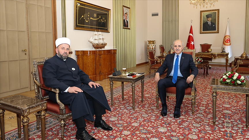 TBMM Başkanı Kurtulmuş, Karadağ İslam Birliği Başkanı Fejzic’i kabul etti