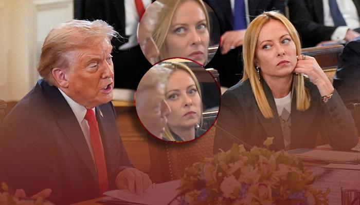 Meloni’nin gözlerine ne oldu? Bu sefer de mimikleriyle gündemde: Trump’a önce güldü sonra…