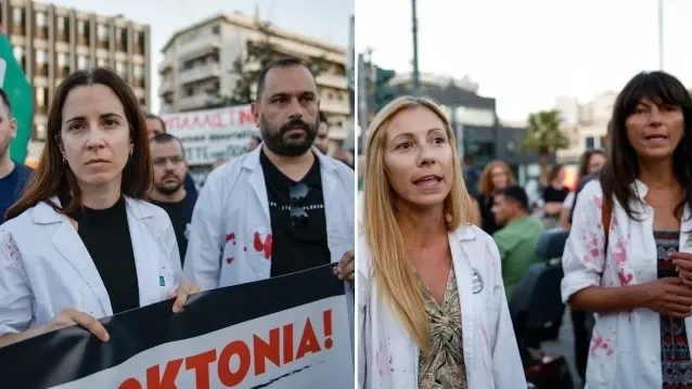 Atina’da sağlıkçılardan İsrail’e protesto: “Katliamı şimdi durdurun”