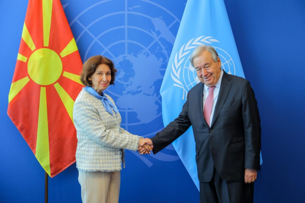 Cumhurbaşkanı Davkova, BM Genel Sekreteri Antonio Guterres ile görüştü