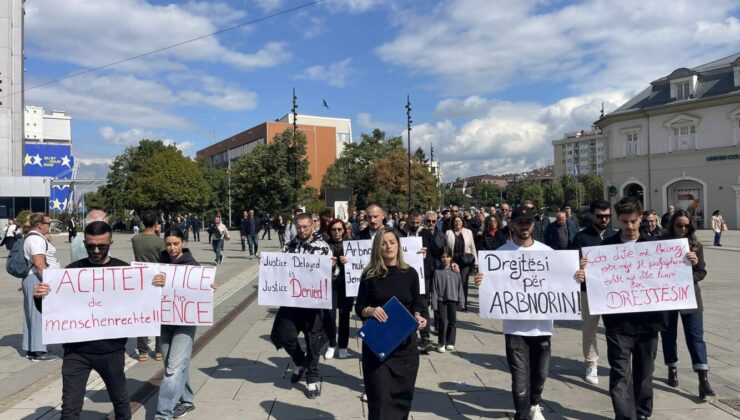 Sırbistan’da tutuklu bulunun eski polis Spahiu’nun serbest bırakılması için protesto