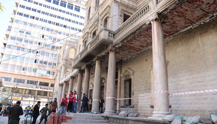 Suriye’nin başkenti Şam’da İçişleri Bakanlığının eski binasında çökme