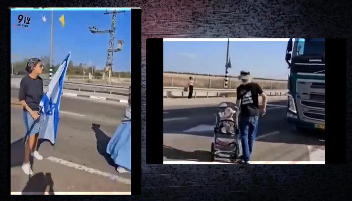 Akıl almaz görüntü! İsrail vahşete bebekleri de alet etti: TIR’ın önünü kesip…