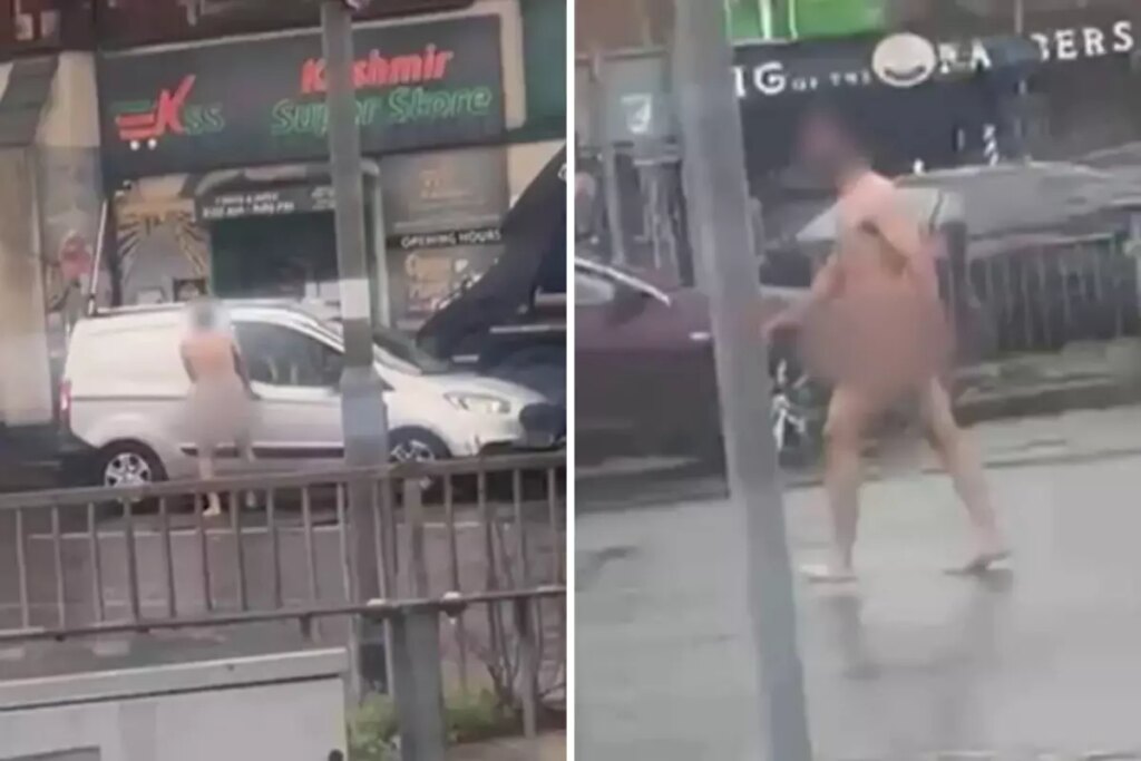 Araçlara saldıran çıplak adam, trafiği felç etti