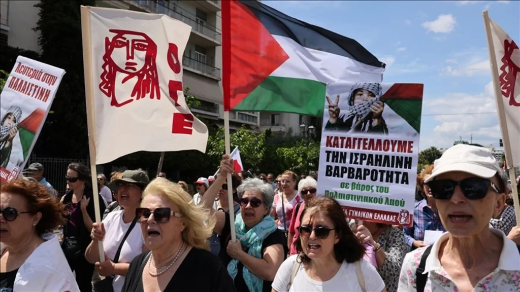 Yunanistan’da Filistin’e destek için greve gidildi