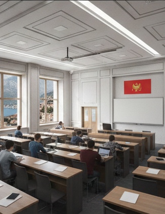 Karadağ üniversiteleri modern kütüphane ve çalışma alanları.