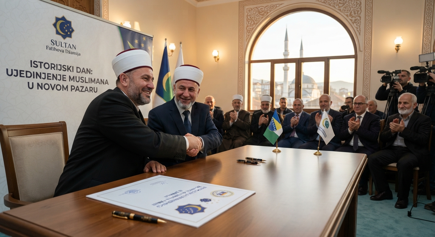Sırbistan’da Müslümanlar birleşti. Başkent Novi Pazar.